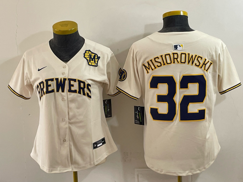 Youth 2026 Milwaukee Brewers #32 Misiorowski cream Game Nike MLB Jersey 100403